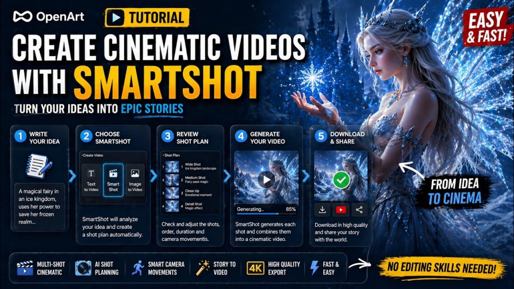 Miniatura del tutorial OpenArt Smart Shot de Yeti Studio Ai en YouTube